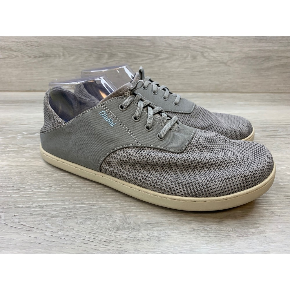OluKai Nohea Moku Men's 9 Fog Grey Mesh Boat Shoes Casual Walking Sneakers